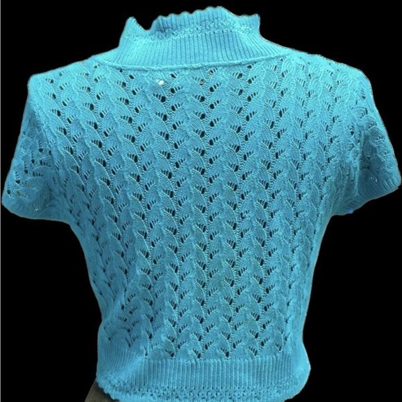 Kim Rogers Ladies Sweater Shrug, Open Front , Size Medium, Teal - Picture 4 of 6